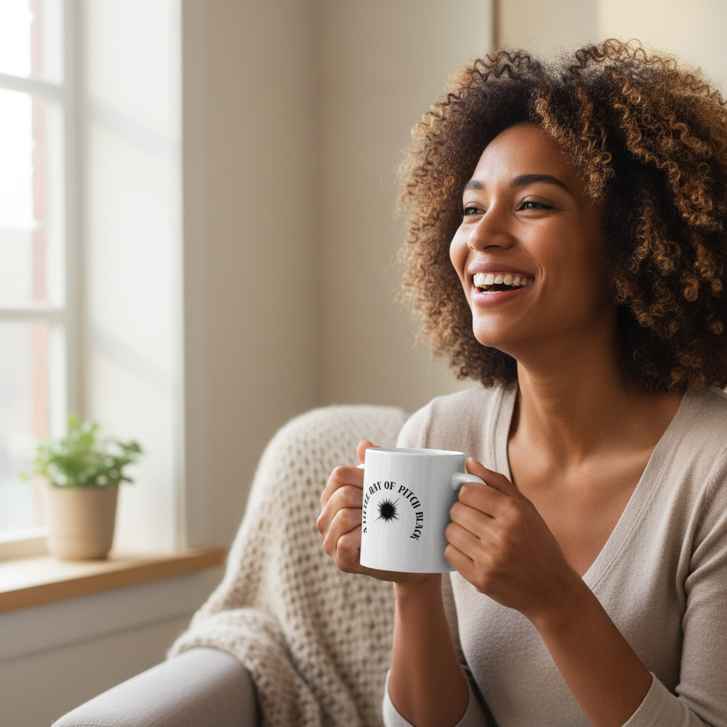 Little Ray of Pitch Black Mug | Ceramic Coffee Cup 11oz