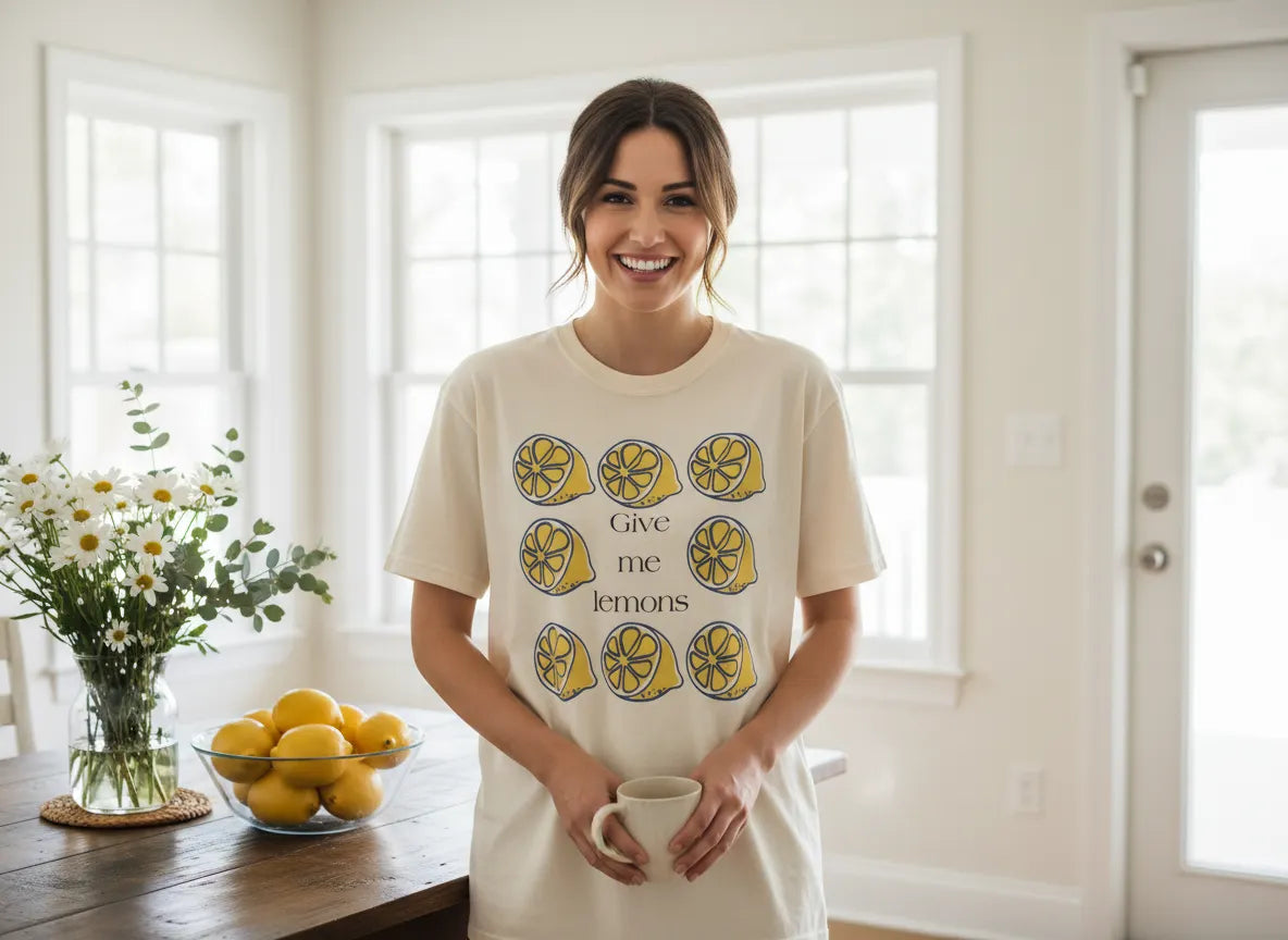 Give Me Lemons T-Shirt | Cute Lemon Citrus Graphic Tee | Fun Fruit Gift