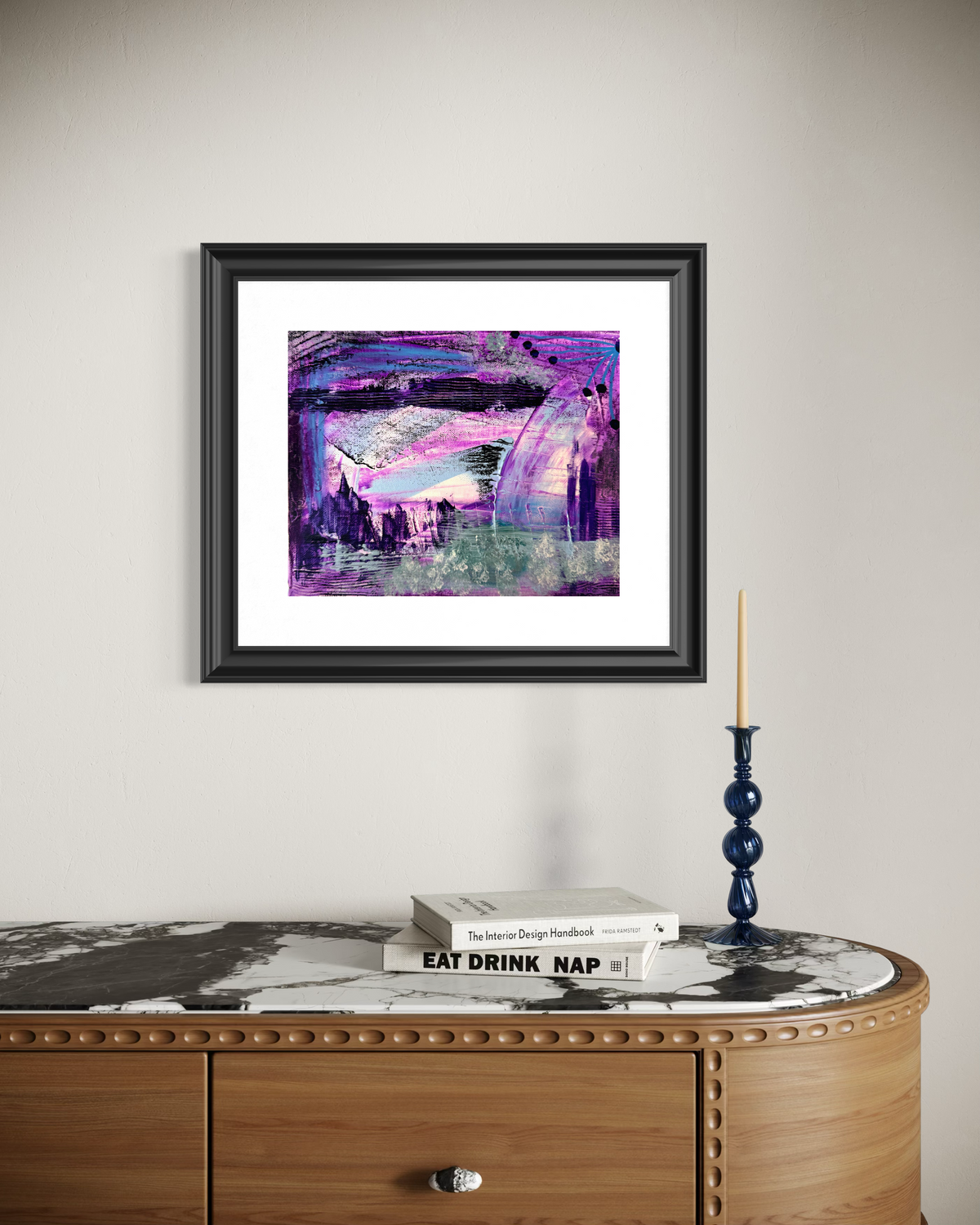 Lavender Forest Giclée Abstract Art Print | Passepartout Mounted Fine Art Print | Modern Colourful Wall Art