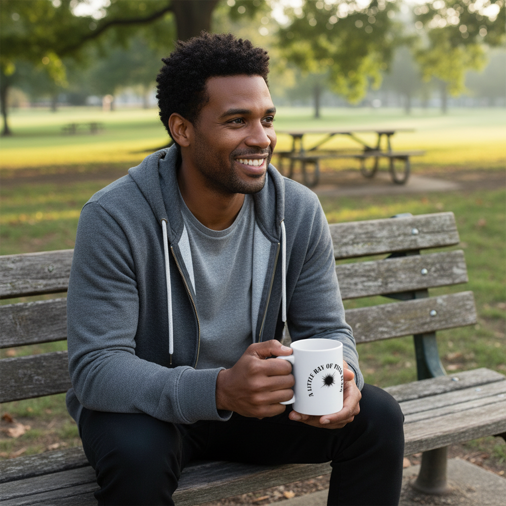 Little Ray of Pitch Black Mug | Ceramic Coffee Cup 11oz
