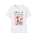 I Like My Cat and Maybe 3 People T-Shirt | Funny Introvert Cat Lover Gift Tee