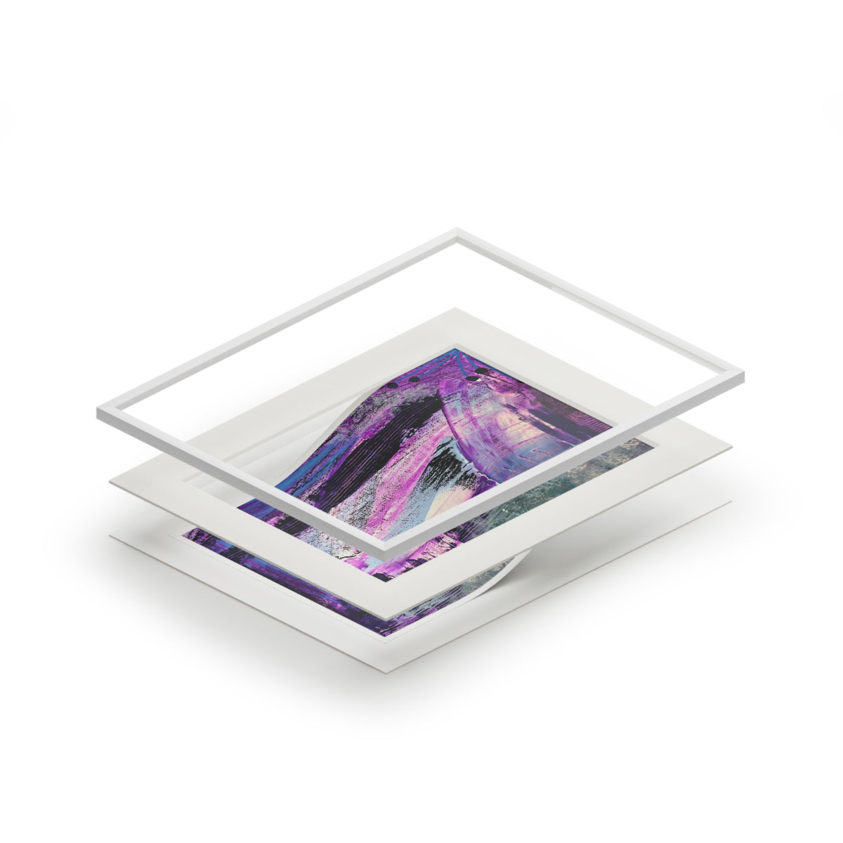 Lavender Forest Giclée Abstract Art Print | Passepartout Mounted Fine Art Print | Modern Colourful Wall Art