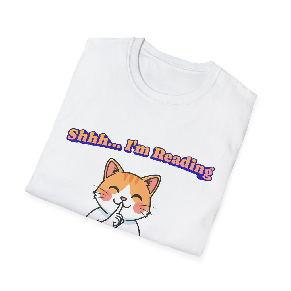 Shhh I'm Reading Cat T-Shirt | Funny Cat & Book Lover Gift Tee for Readers