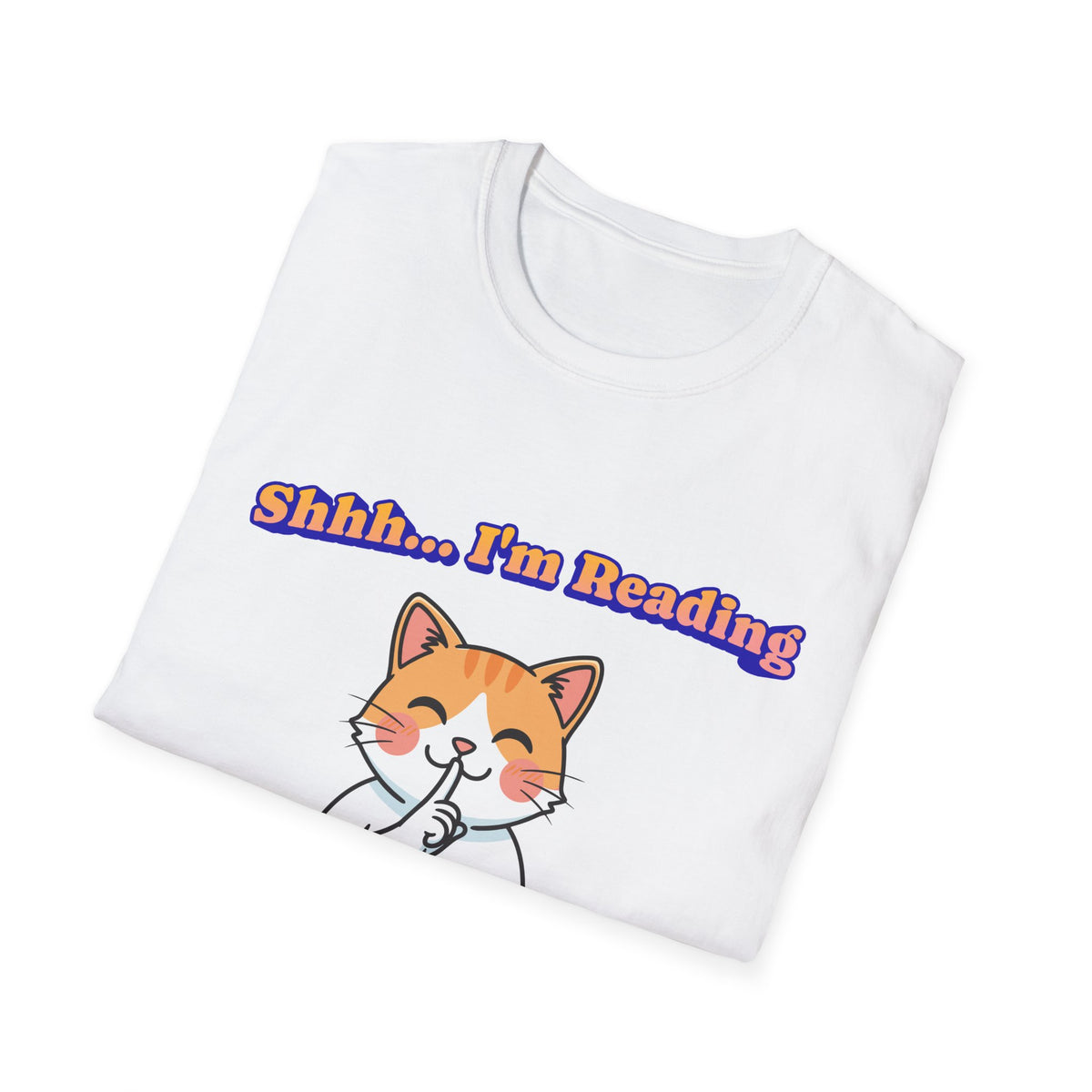 Shhh I'm Reading Cat T-Shirt | Funny Cat & Book Lover Gift Tee for Readers