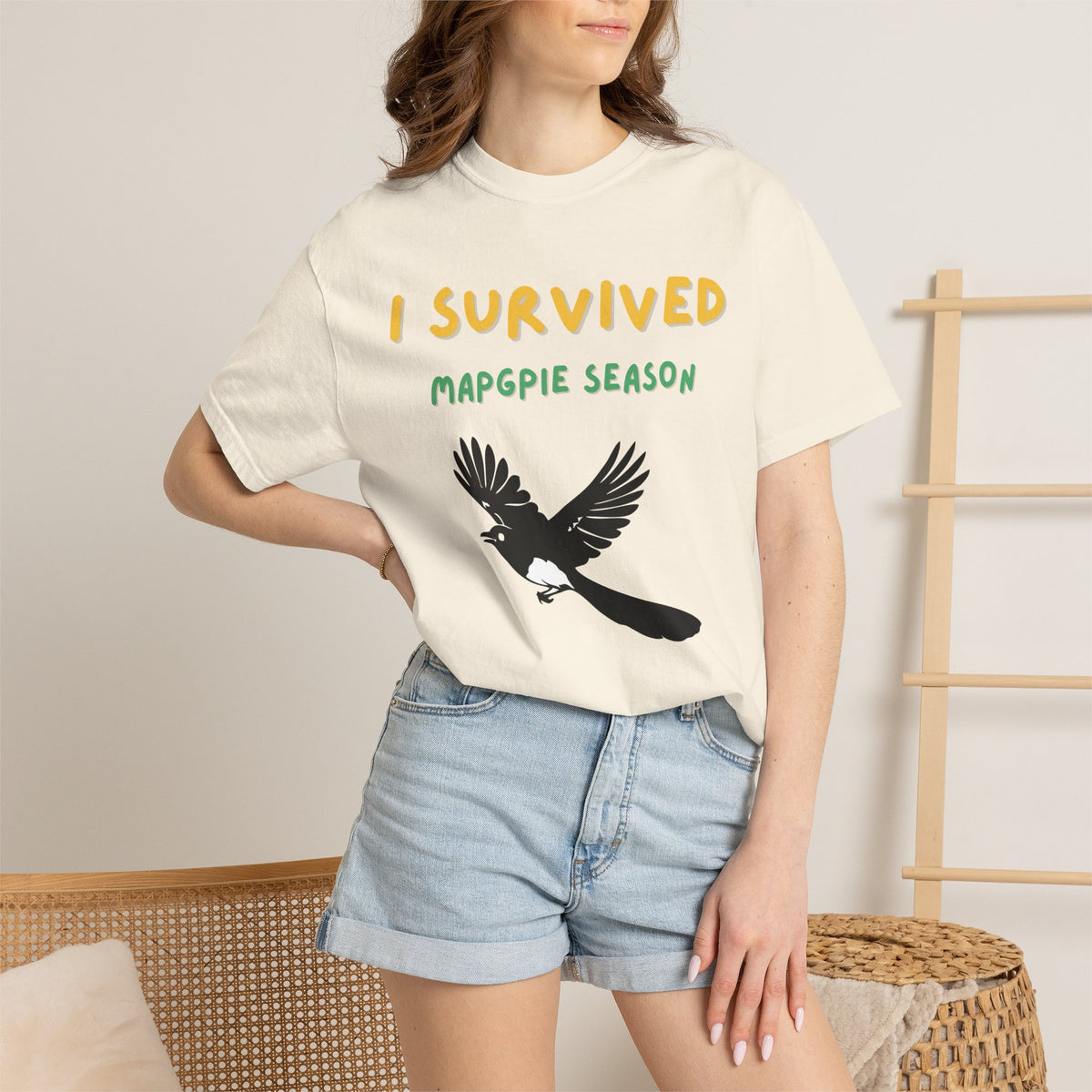 I Survived Magpie Season T-Shirt | Magpie Bird Graphic Tee