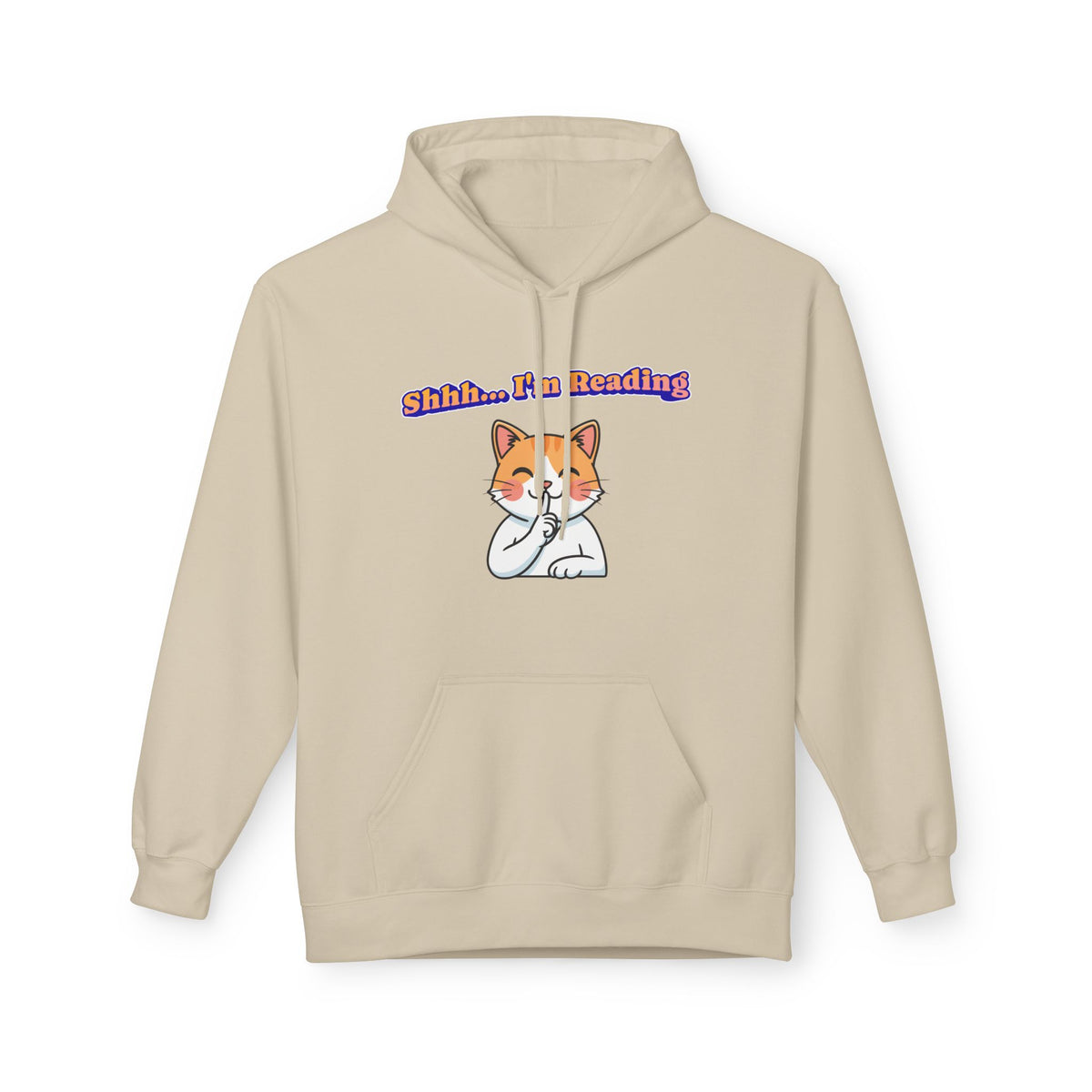 Reading Cat Hoodie — "Shhh... I'm Reading" Cute Cat Graphic Pullover