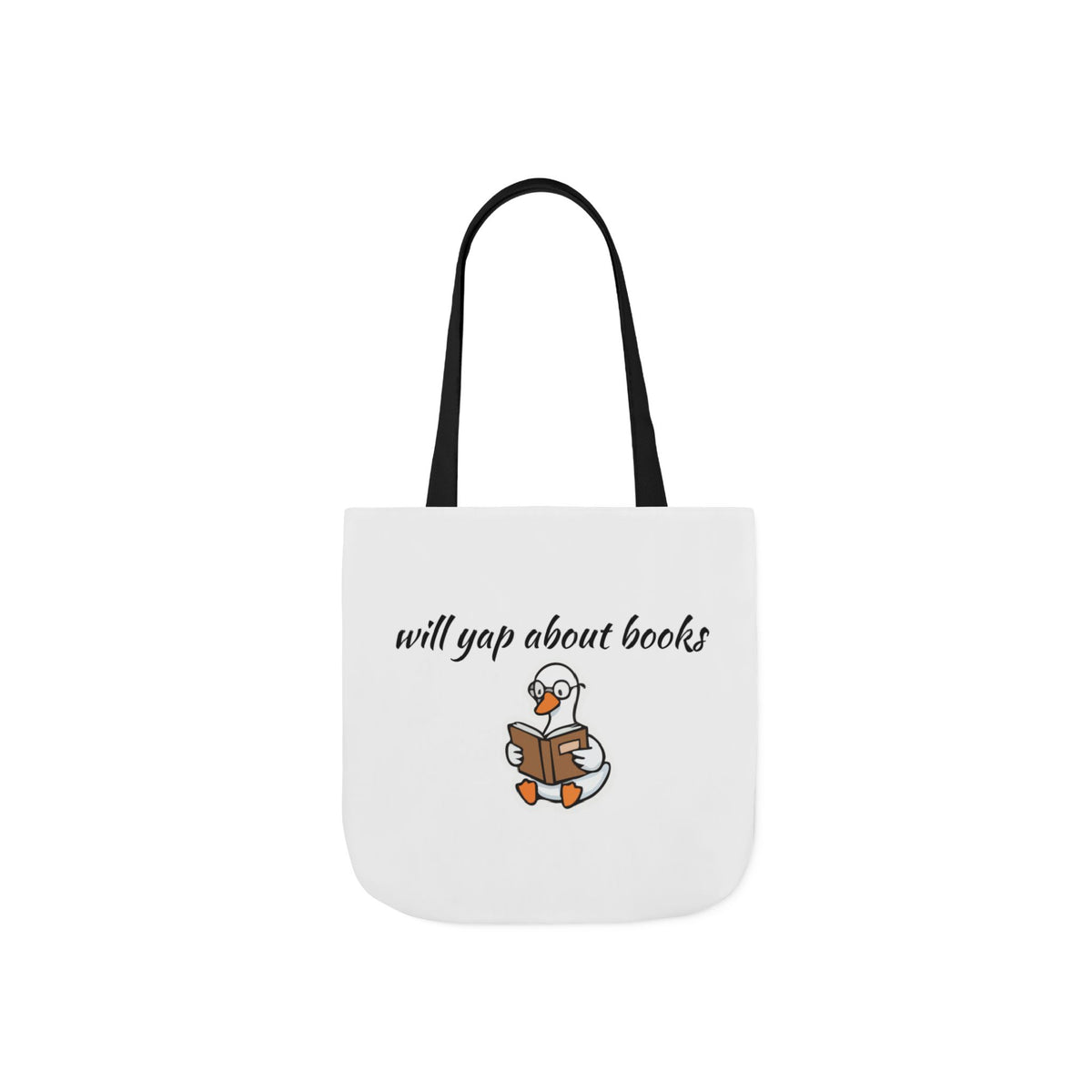 Will Yap About Books Duck Canvas Tote Bag | Cute Book Lover Gift Bag for Readers