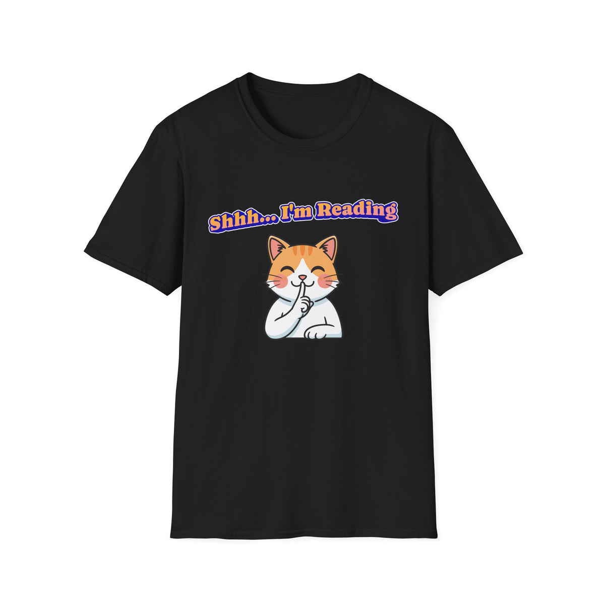 Shhh I'm Reading Cat T-Shirt | Funny Cat & Book Lover Gift Tee for Readers