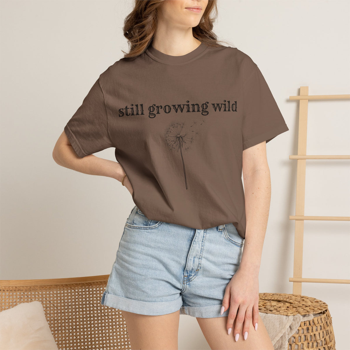 Still Growing Wild T-Shirt — Dandelion Graphic Tee (Boho Nature Vibe)