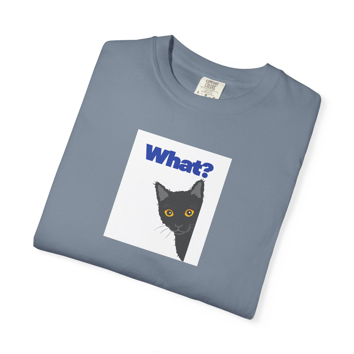 Peekaboo Black Cat "What?" T-shirt | Cat Lover Tee