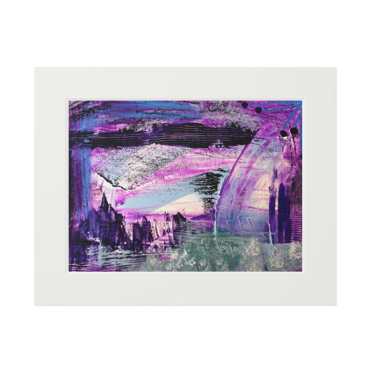 Lavender Forest Giclée Abstract Art Print | Passepartout Mounted Fine Art Print | Modern Colourful Wall Art