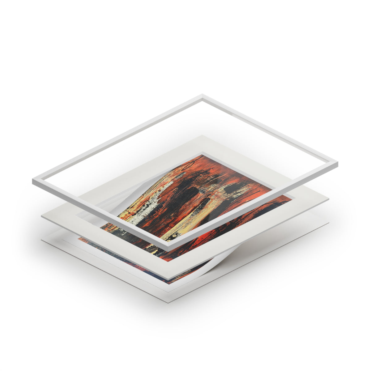 Fire Dance Giclée Abstract Art Print | Passepartout Mounted Fine Art Print | Modern Colourful Wall Art