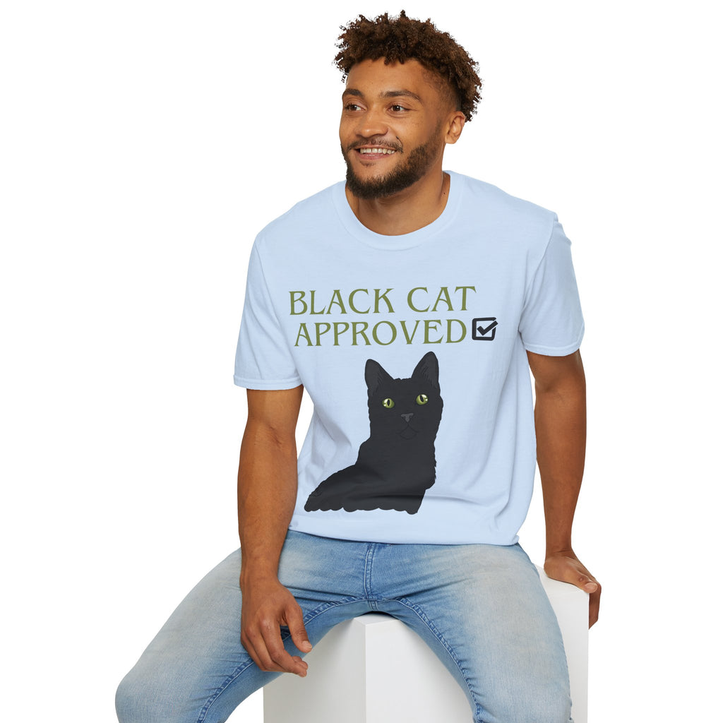 Black Cat Approved T-Shirt | Cute Black Cat Lover Gift Tee for Cat Fans