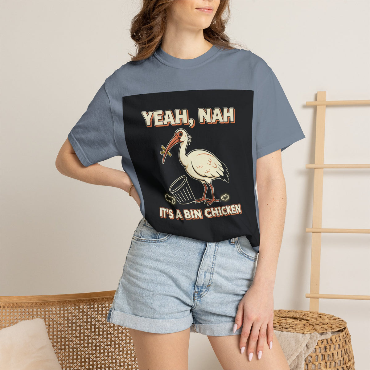 Yeah Nah It's a Bin Chicken T-Shirt | Funny Australian Ibis Gift Tee for Aussie Fans