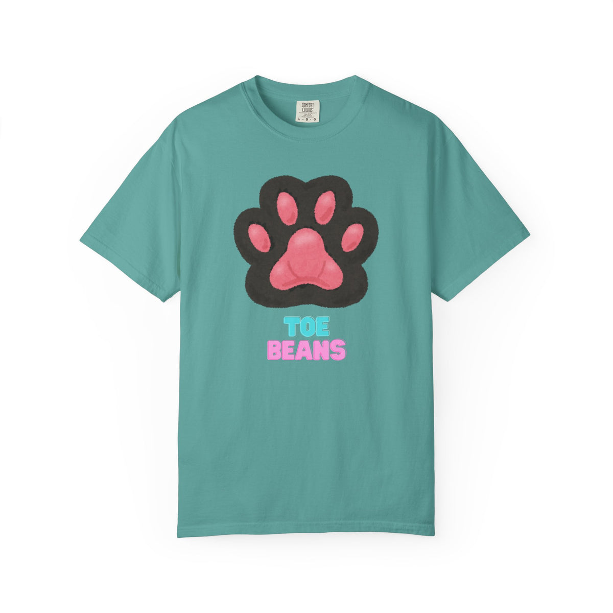 Toe Beans Paw T-Shirt — Cute Paw Print Tee with "TOE BEANS" Text