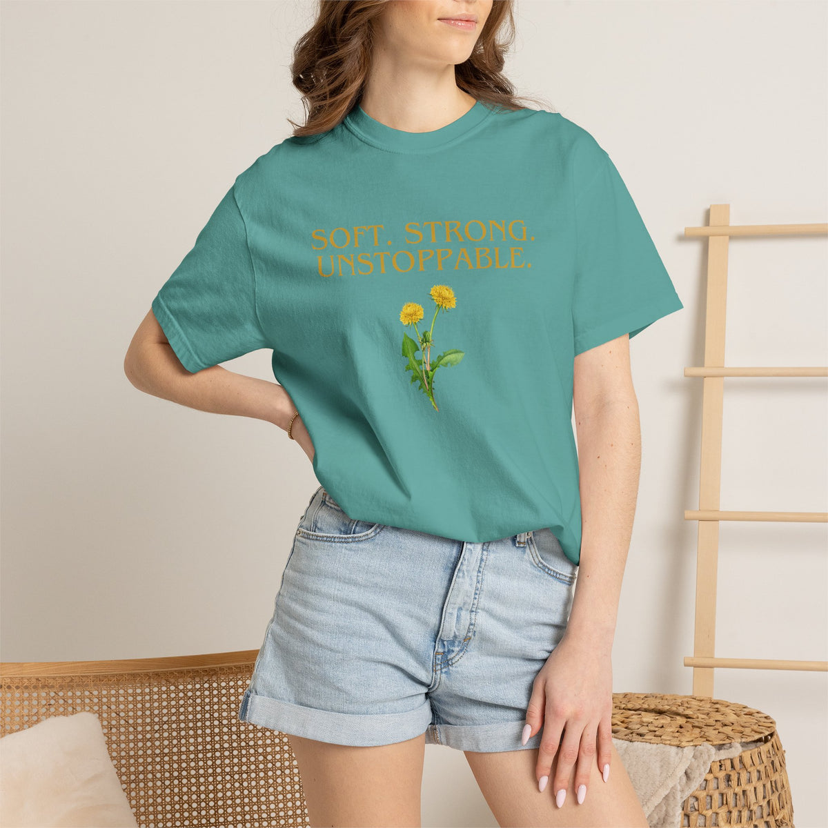 Soft. Strong. Unstoppable. T-Shirt — Floral Empowerment Tee