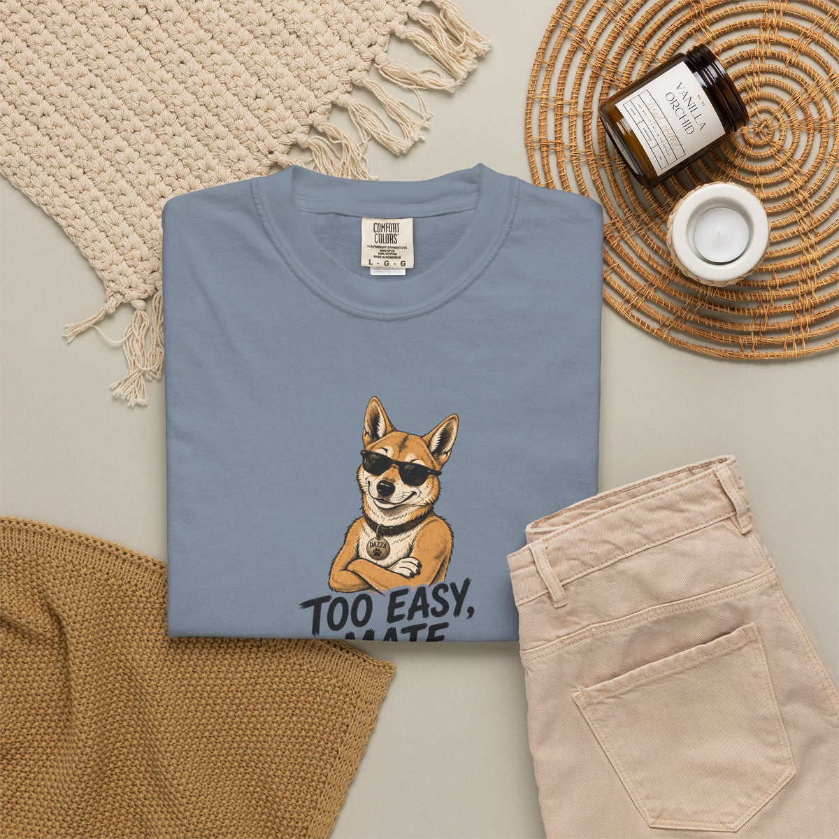 Cool Too Easy Mate Dog T-shirt | Dingo Sunglasses Graphic Tee