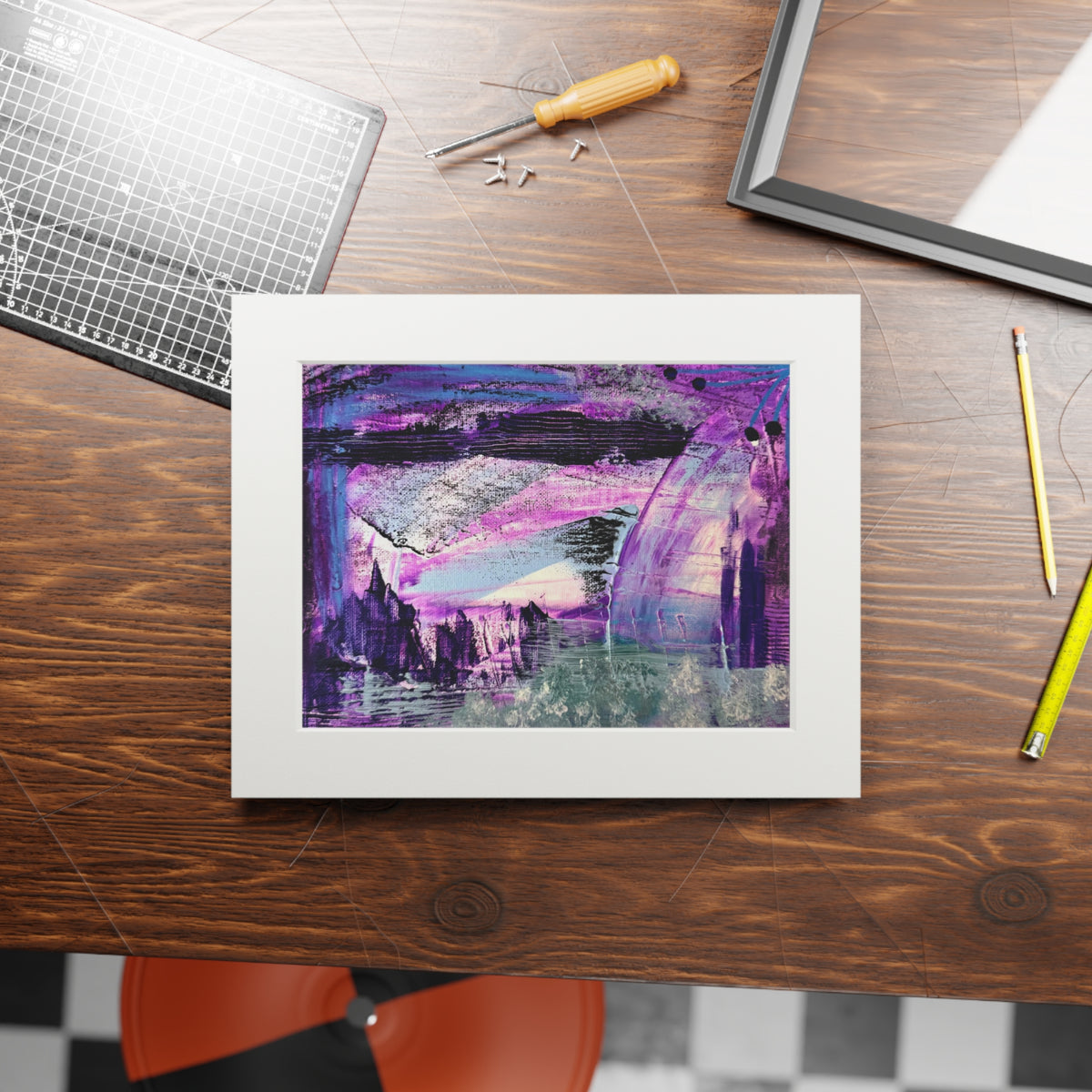 Lavender Forest Giclée Abstract Art Print | Passepartout Mounted Fine Art Print | Modern Colourful Wall Art