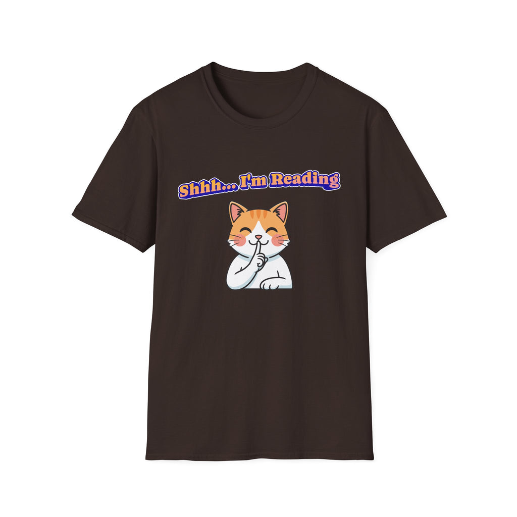 Shhh I'm Reading Cat T-Shirt | Funny Cat & Book Lover Gift Tee for Readers