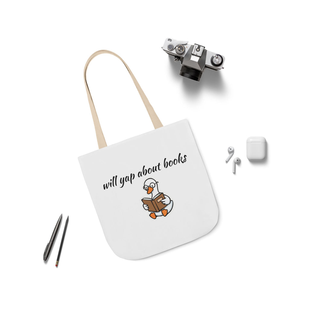 Will Yap About Books Duck Canvas Tote Bag | Cute Book Lover Gift Bag for Readers