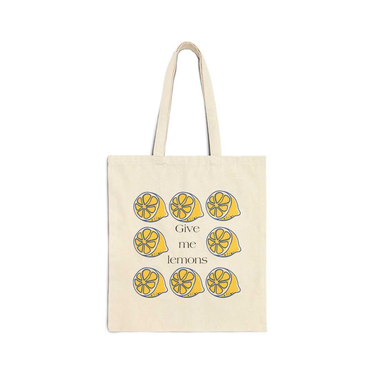Give Me Lemons Canvas Tote Bag | Cute Lemon Pattern Gift Bag for Women
