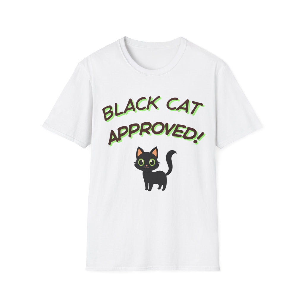 Black Cat Green Approved! T-Shirt | Cute Black Cat Graphic