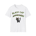 Black Cat Green Approved! T-Shirt | Cute Black Cat Graphic