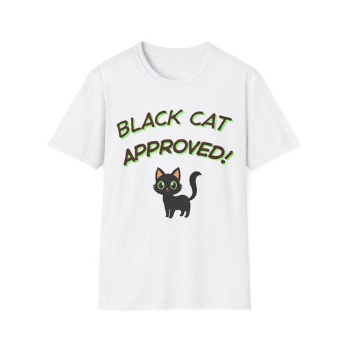 Black Cat Green Approved! T-Shirt | Cute Black Cat Graphic