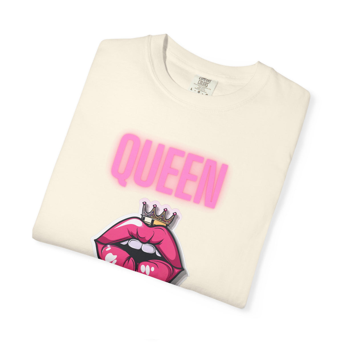 Queen Lip Graphic T-Shirt — Feminine Crowned Lips Tee