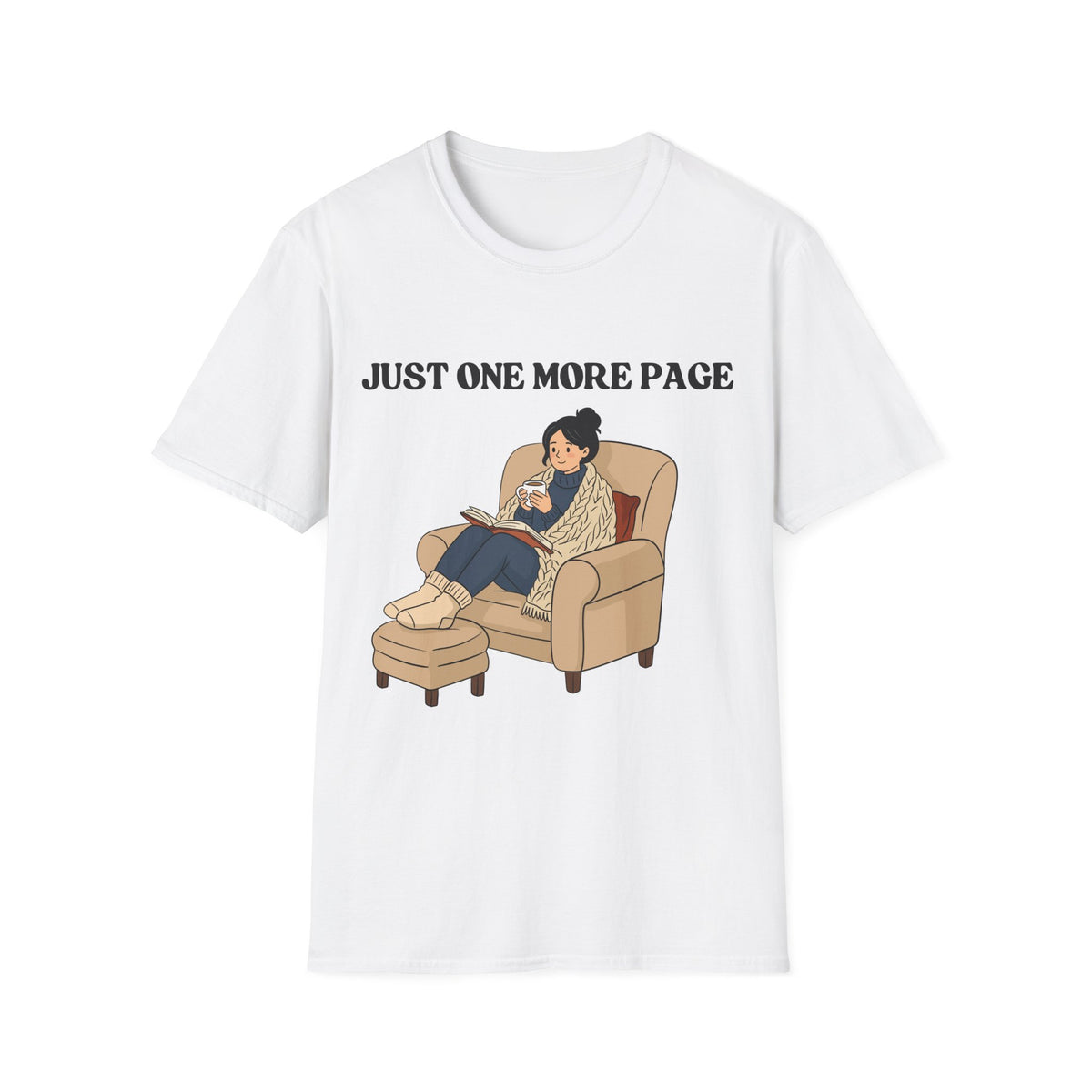 Just One More Page T-Shirt | Funny Book Lover Gift Tee for Night Readers & Book Clubs