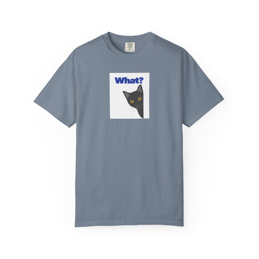 Peekaboo Black Cat "What?" T-shirt | Cat Lover Tee