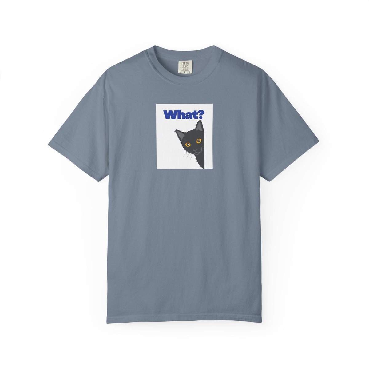 Peekaboo Black Cat "What?" T-shirt | Cat Lover Tee