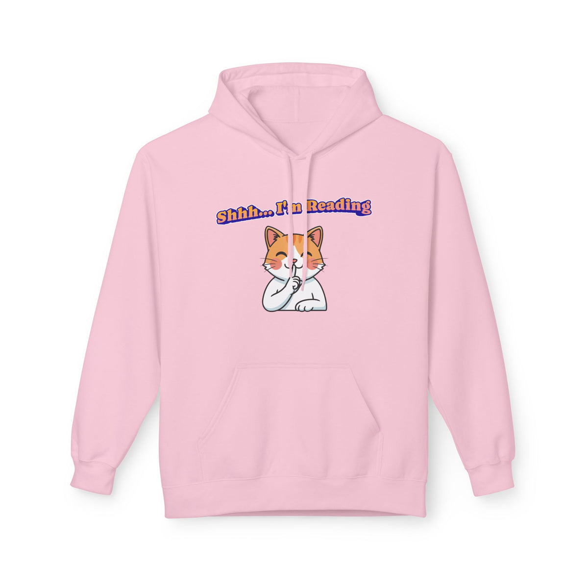 Reading Cat Hoodie — "Shhh... I'm Reading" Cute Cat Graphic Pullover