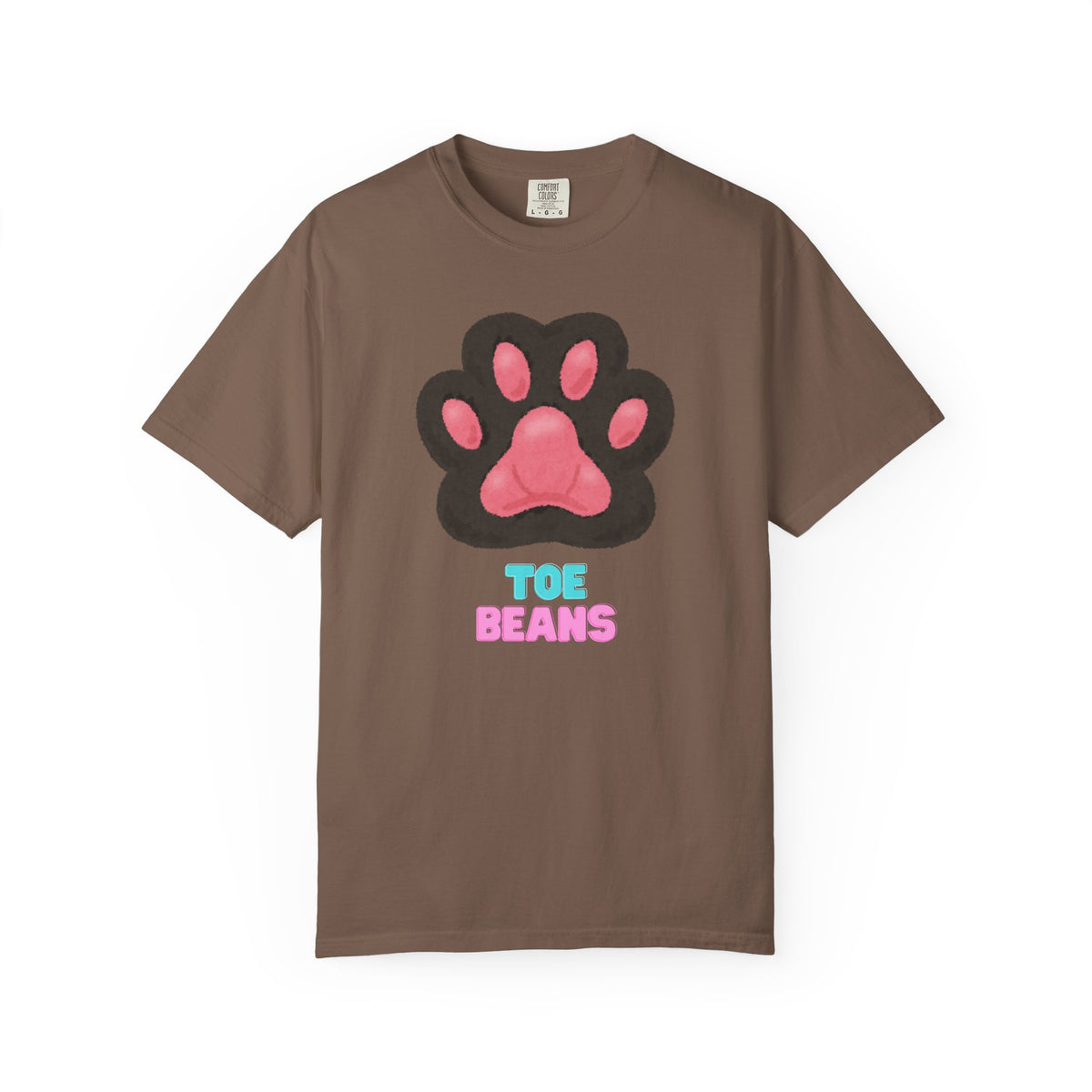 Toe Beans Paw T-Shirt — Cute Paw Print Tee with "TOE BEANS" Text