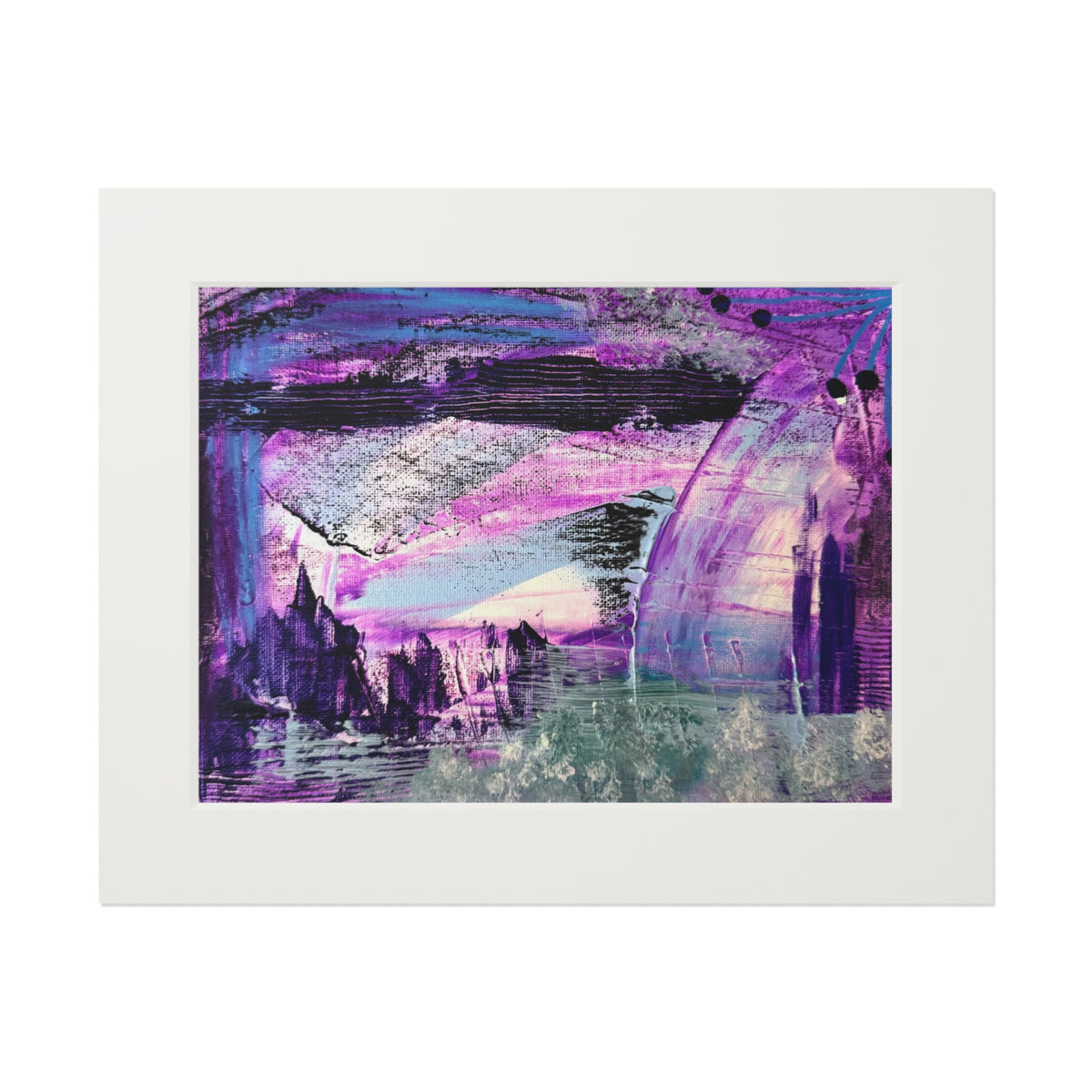 Lavender Forest Giclée Abstract Art Print | Passepartout Mounted Fine Art Print | Modern Colourful Wall Art