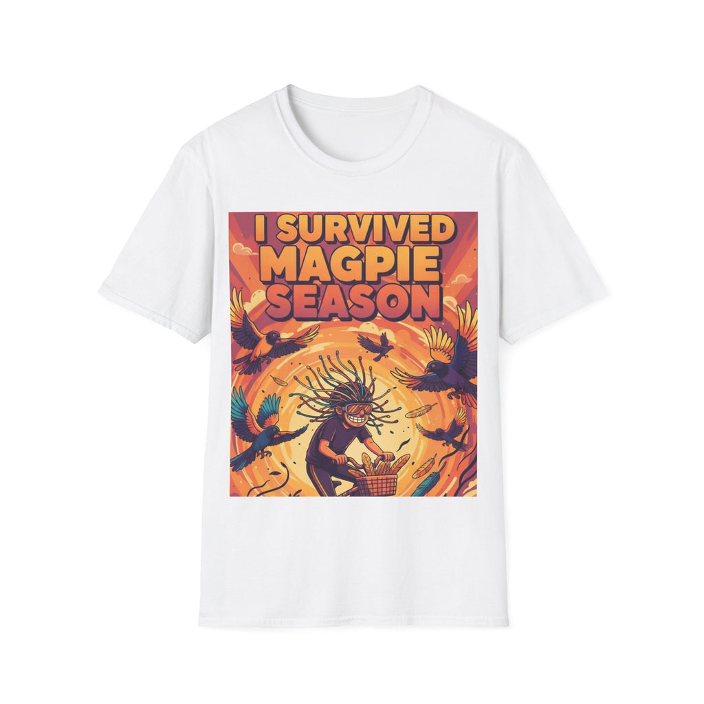 I Survived Magpie Season T-Shirt | Funny Australian Bird Tee for Aussie Humour Fans