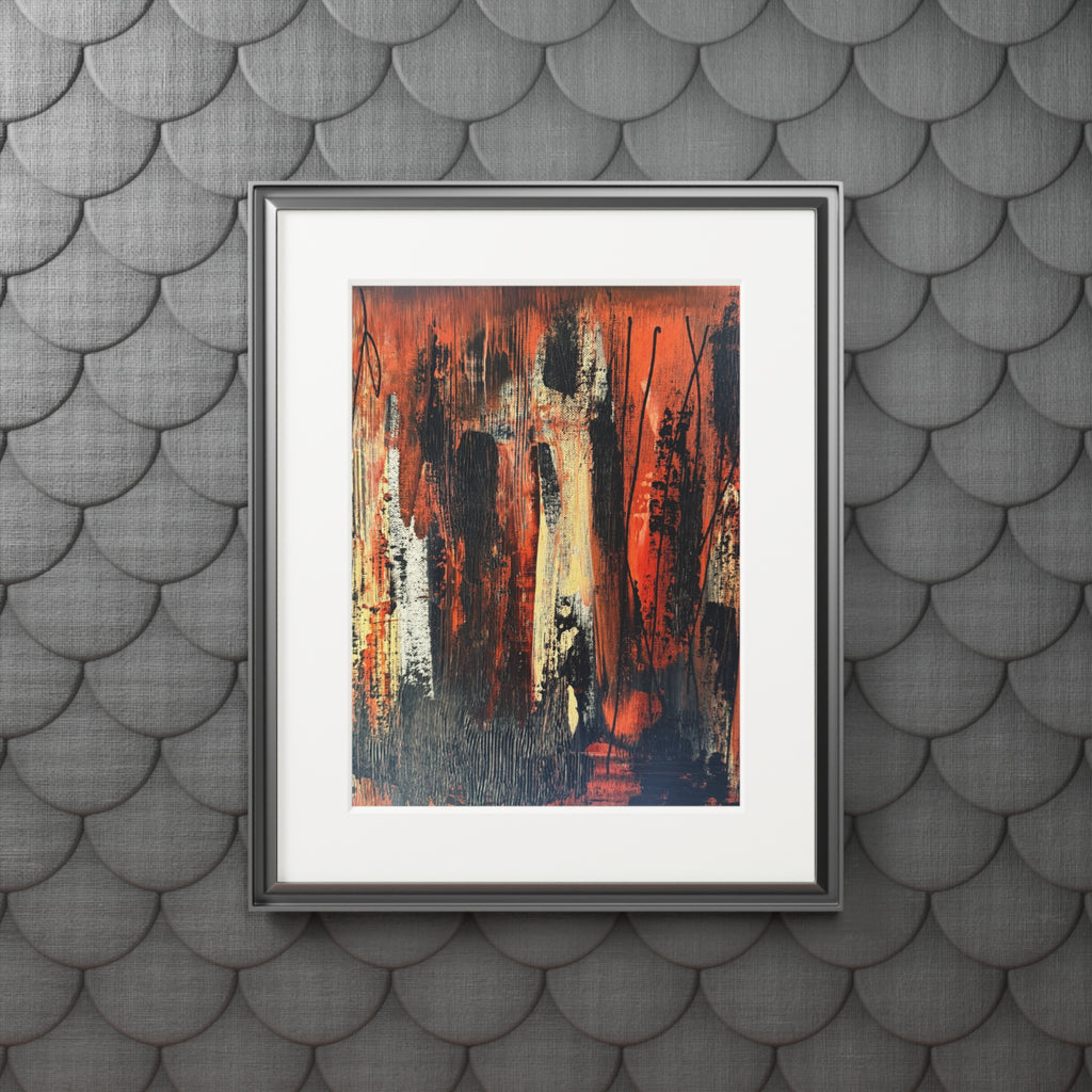 Fire Dance Giclée Abstract Art Print | Passepartout Mounted Fine Art Print | Modern Colourful Wall Art