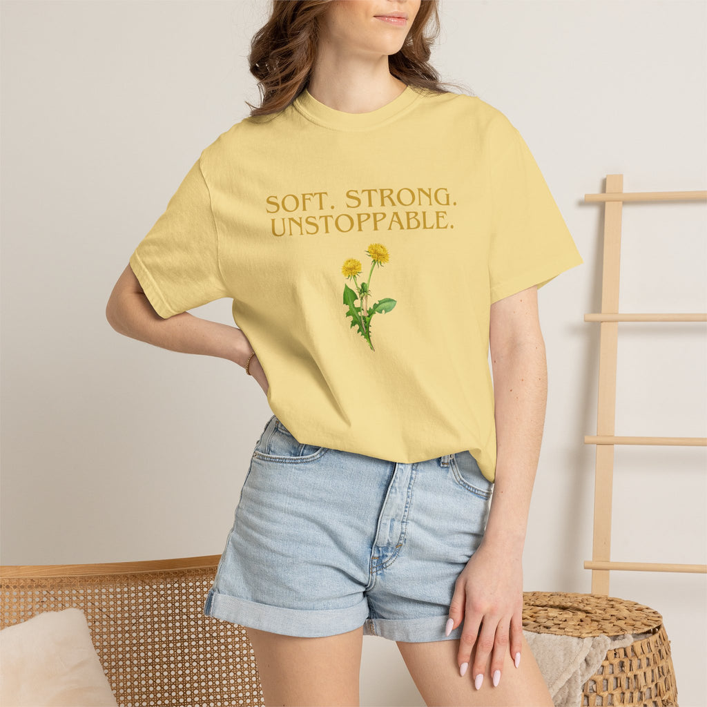 Soft. Strong. Unstoppable. T-Shirt — Floral Empowerment Tee