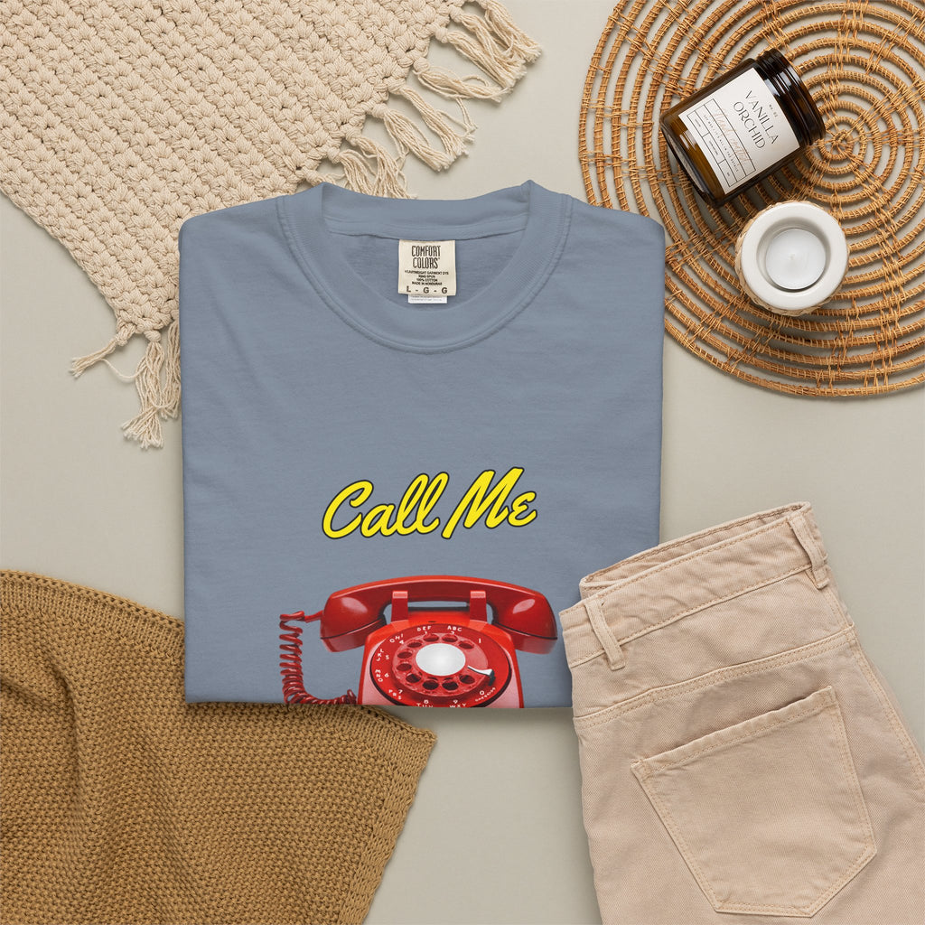 Call Me Red Rotary Phone T-shirt | Vintage Telephone Graphic | Retro