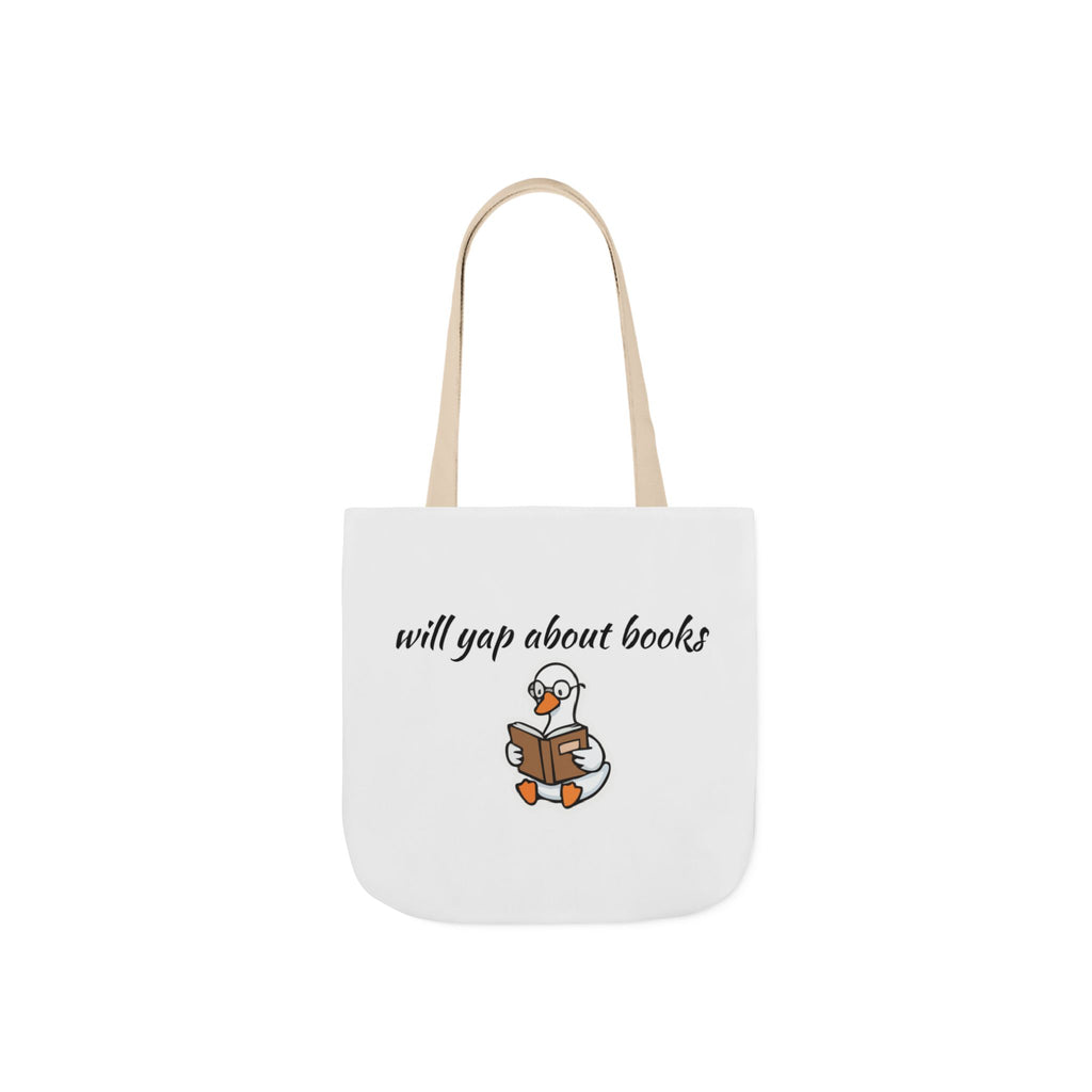 Will Yap About Books Duck Canvas Tote Bag | Cute Book Lover Gift Bag for Readers