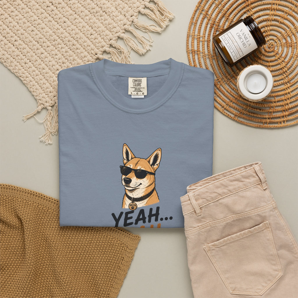 Cool Sunglasses Dog Yeah Nah T-shirt | Funny Dingo Paw Graphic Tee