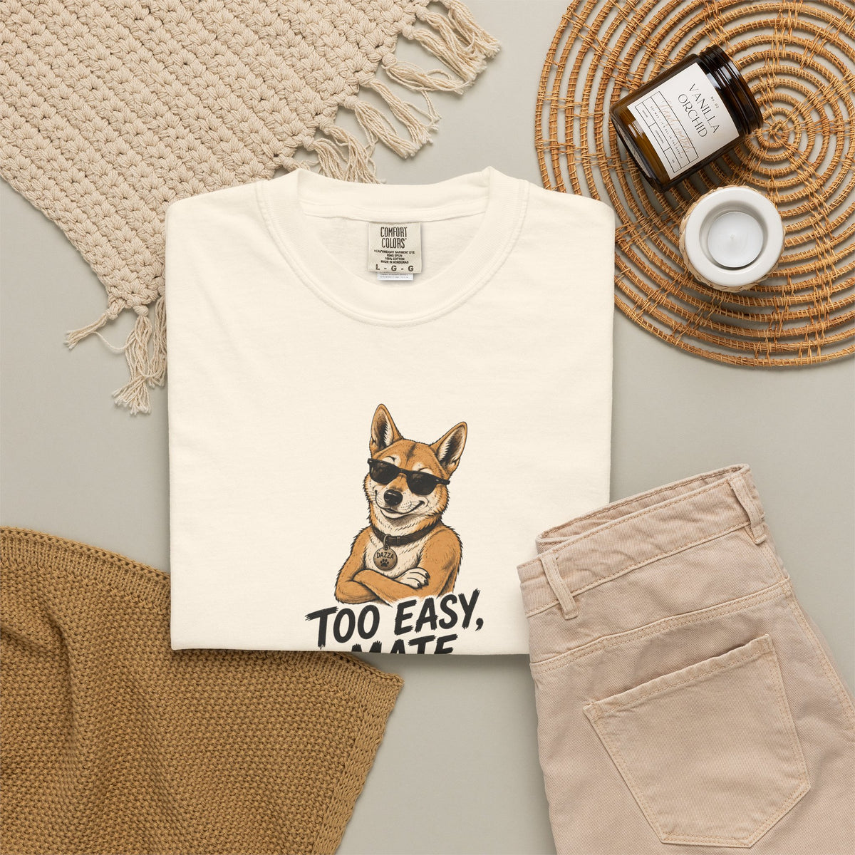 Cool Too Easy Mate Dog T-shirt | Dingo Sunglasses Graphic Tee