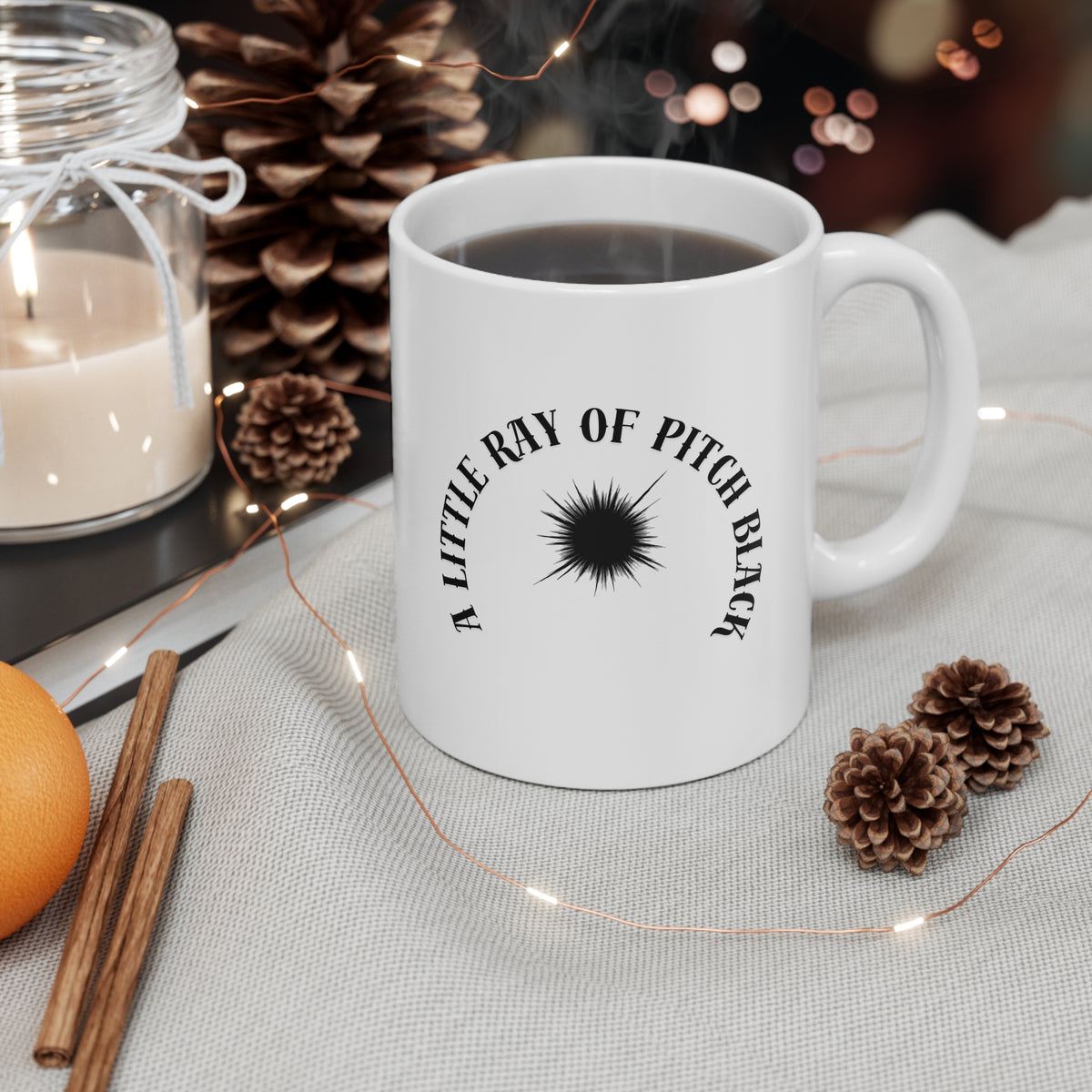 Little Ray of Pitch Black Mug | Ceramic Coffee Cup 11oz