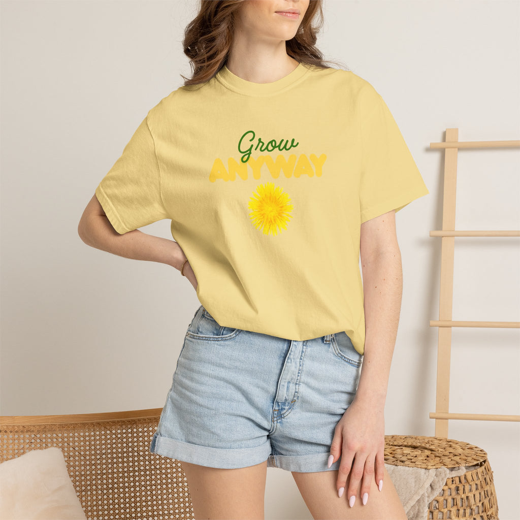 Grow Anyway T-Shirt — Floral Positive Vibe Tee