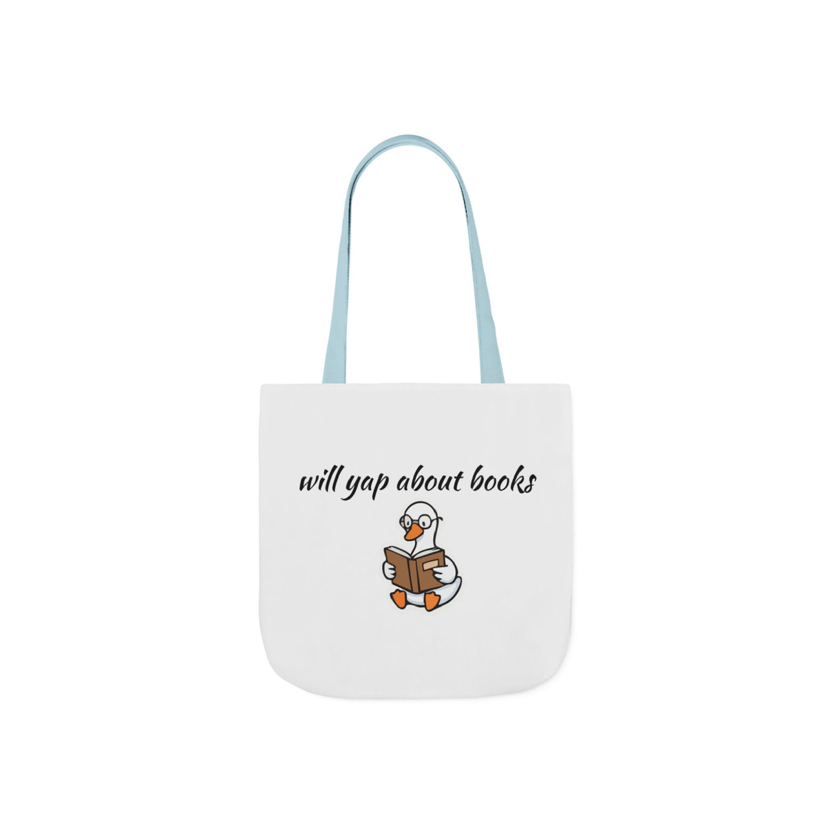Will Yap About Books Duck Canvas Tote Bag | Cute Book Lover Gift Bag for Readers