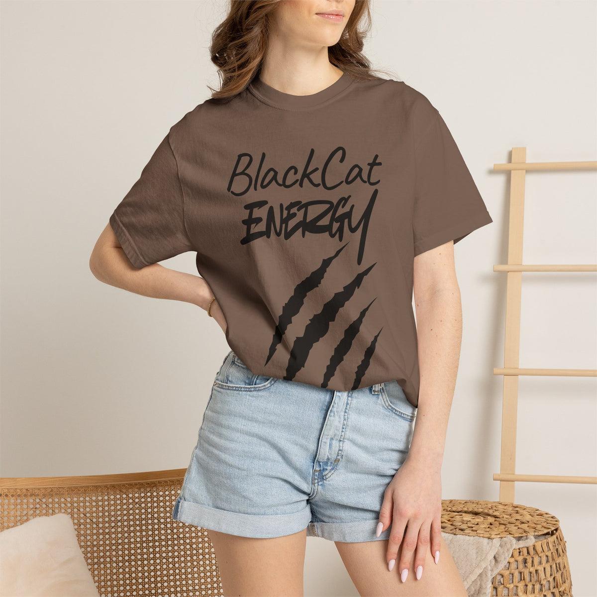 Black Cat Energy T-Shirt | Witchy Cat Lover Graphic Tee