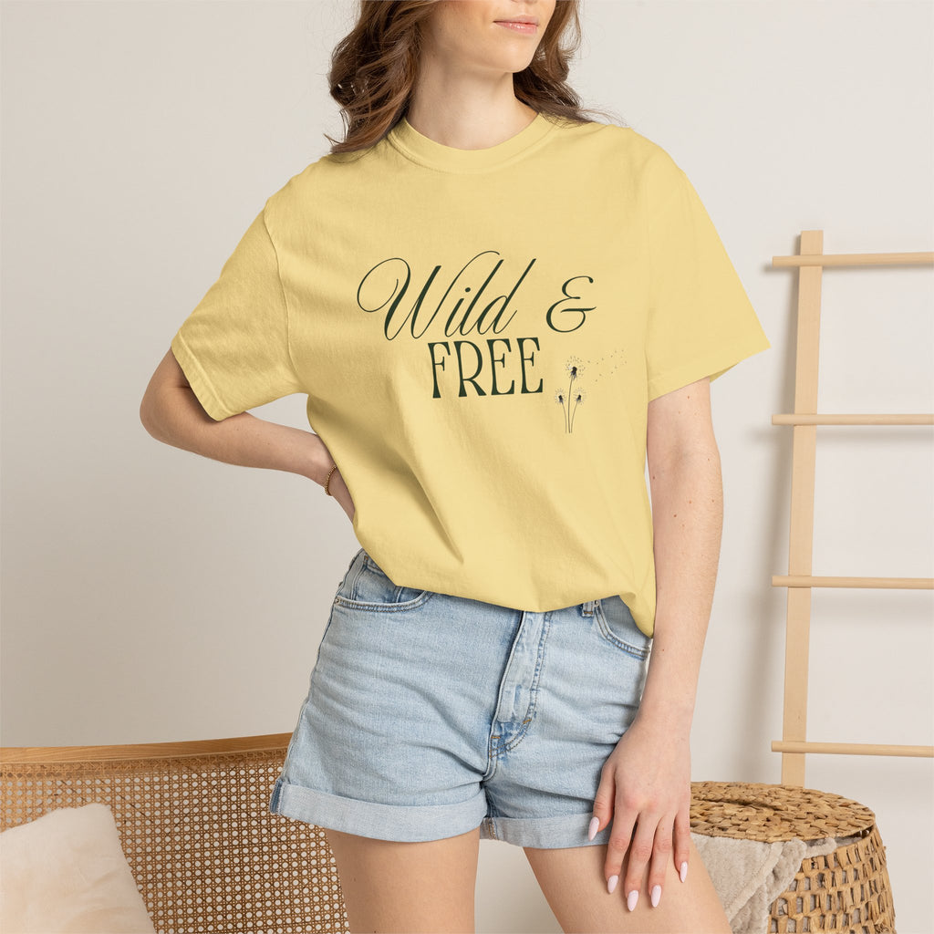Wild & Free Script T-Shirt | Boho Nature Graphic Tee