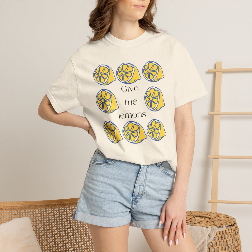 Give Me Lemons T-Shirt | Cute Lemon Citrus Graphic Tee | Fun Fruit Gift