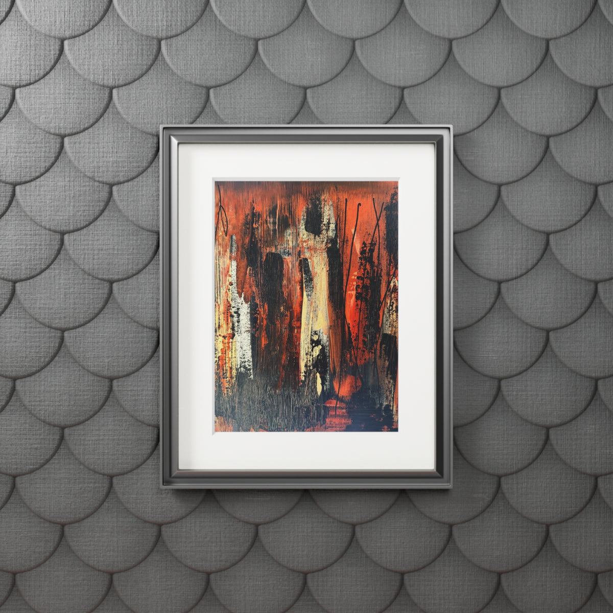 Fire Dance Giclée Abstract Art Print | Passepartout Mounted Fine Art Print | Modern Colourful Wall Art