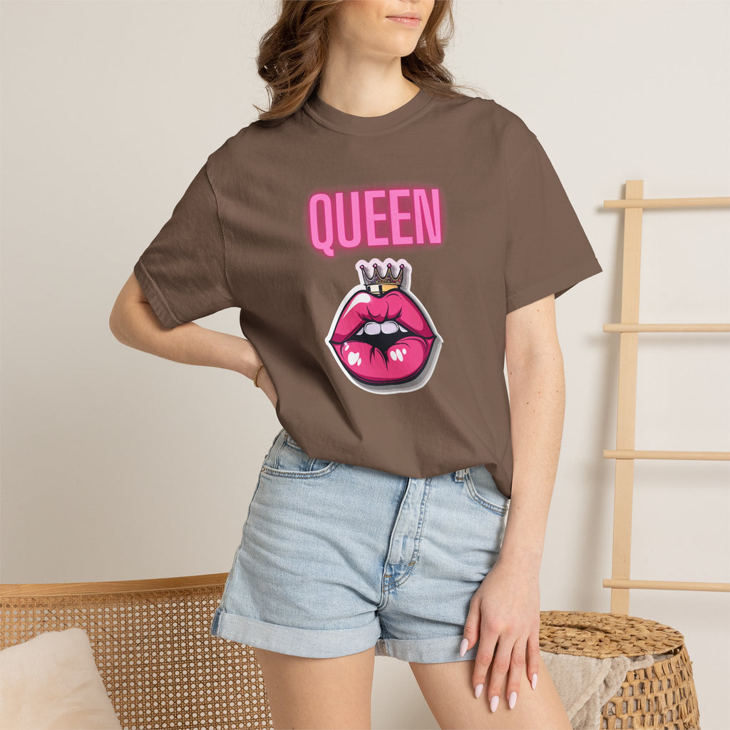 Queen Lip Graphic T-Shirt — Feminine Crowned Lips Tee